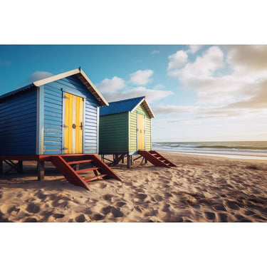 Seaside Beach Hut Canvas